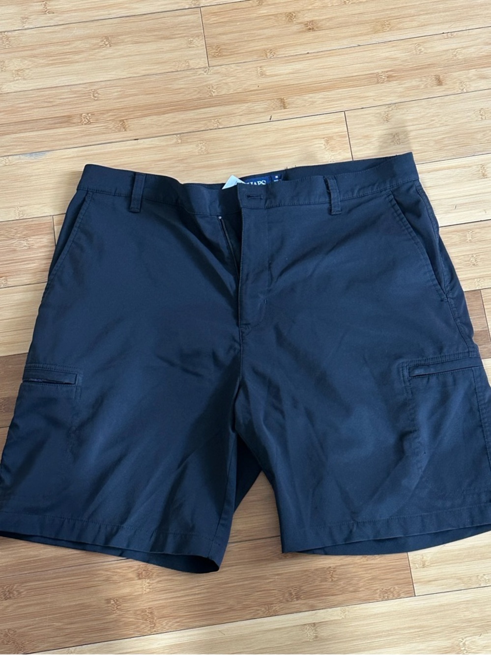 Chaps Men's Black Cargo Shorts - Relaxed Utility Style